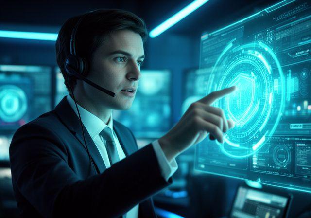 Cybersecurity expert providing remote assistance